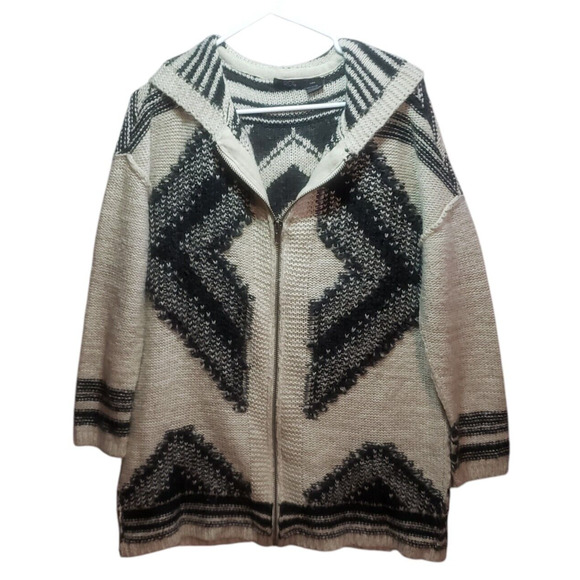 RDI Oversized Aztec Fringe Cardigan Sz SP | Boho Hoodie Sweater Western Knitwear - Picture 1 of 7